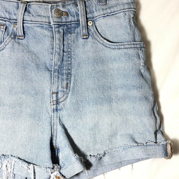 Madewell High Rise Denim Shorts Size 26 Raw Hem - Picture 3 of 9